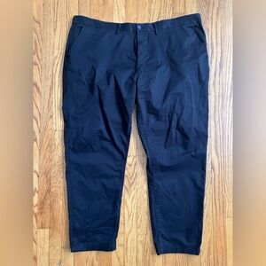 Johnny Bigg black chinos with elastic waist, slight taper, 50W